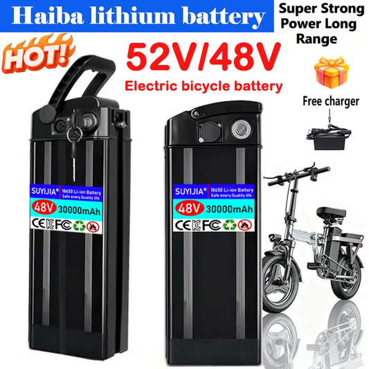 Batterie Vélo Électrique 48V/52V 17Ah/20Ah/30Ah — Cellules 18650 500-2000W