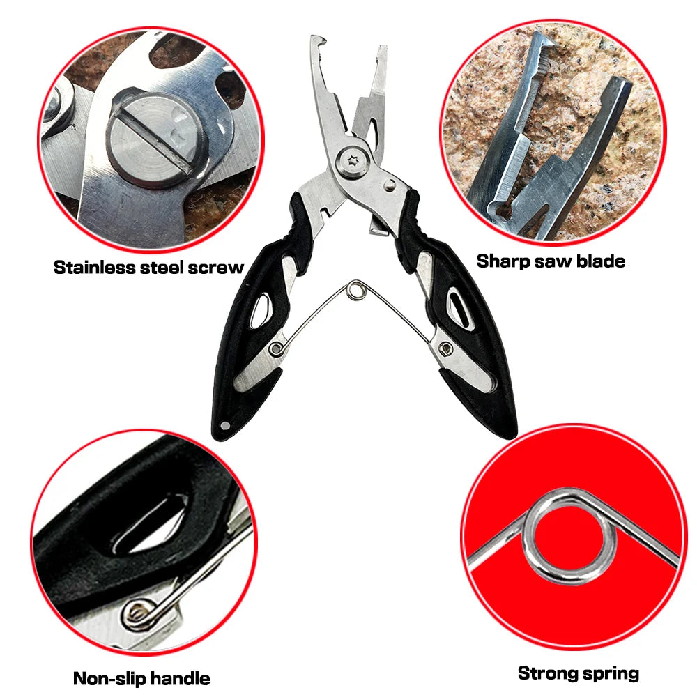 Pince à leurre en acier inoxydable, 21/17cm, ensemble de contrôleur de poisson multifonctionnel, filature/considérant le poisson, équipement de pêche