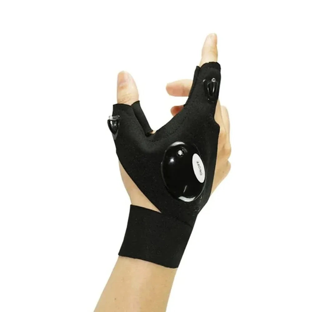 Gants LED Lumineux Étanches — Cyclisme, Camping & Randonnée Sans Doigts