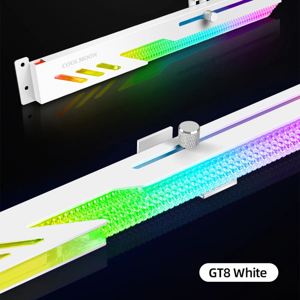 COl'hyMOON-Support de carte vidéo pour ordinateur, support GPU horizontal GT8, support de boîtier PC, kit de refroidissement, 5V ARGB