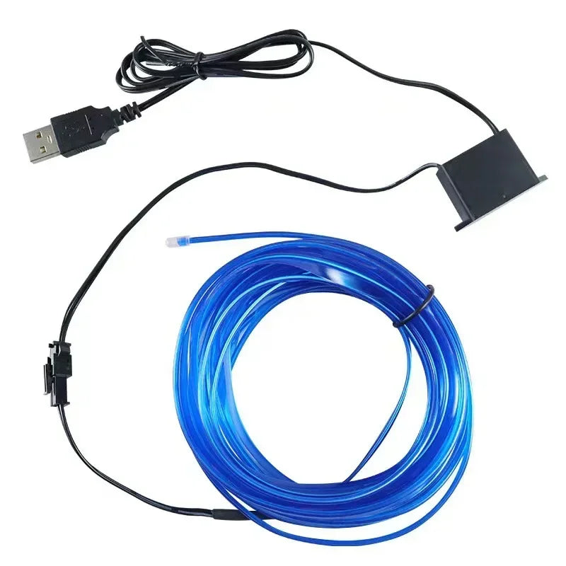 Lámpara LED decorativa para interior de coche, 1M/3M/5M, cableado EL, tira de neón para bricolaje automotriz, luz ambiental flexible, diodo de ambiente de fiesta