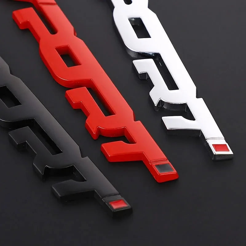 1 pièces accessoires de voiture autocollant style métal 3D Chrome noir coffre de voiture course Sport mot lettre Logo emblème Badge autocollant