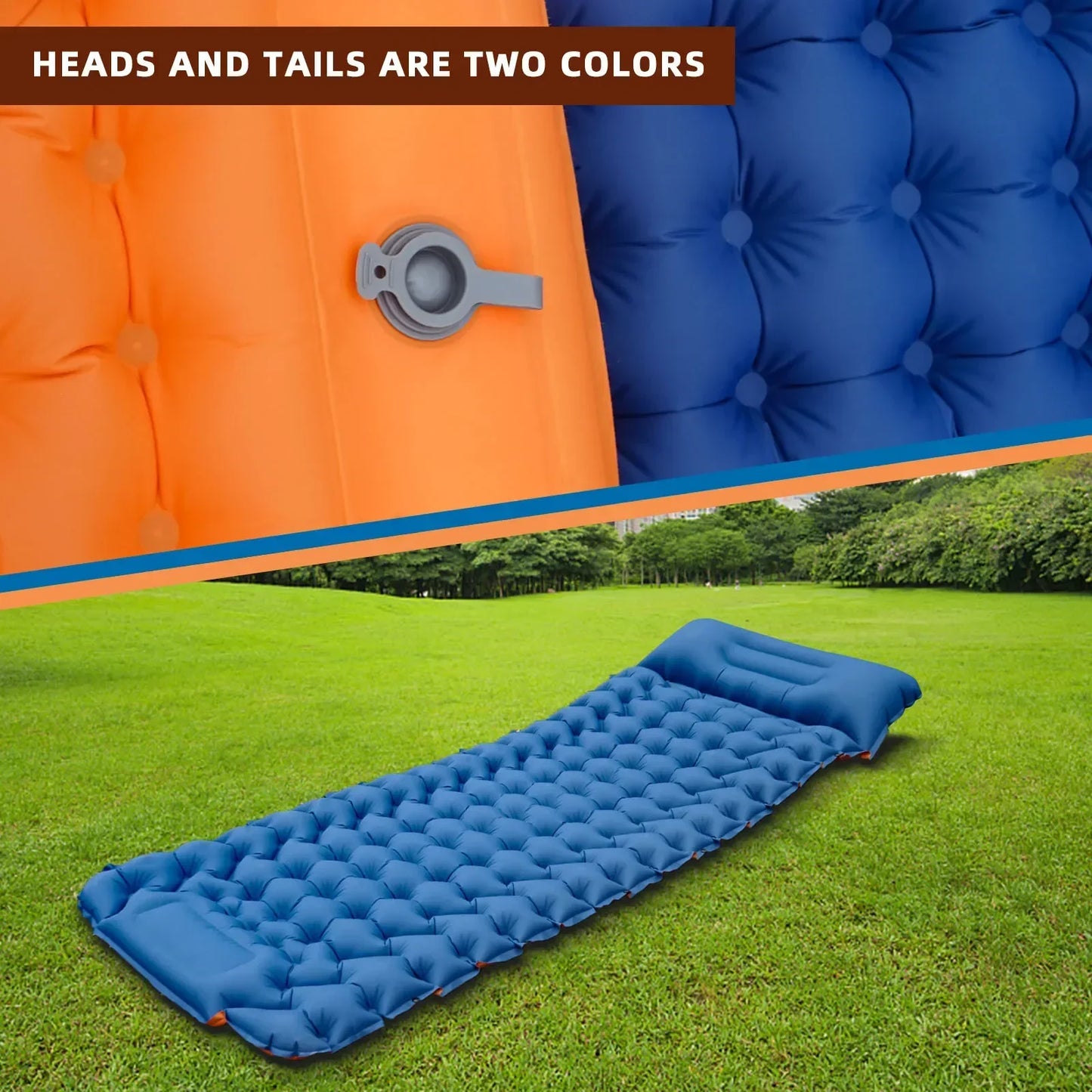 Coussin de couchage d'extérieur, matelas gonflable de Camping avec oreillers, tapis de voyage, lit pliant, coussin d'air ultraléger, randonnée Trekking