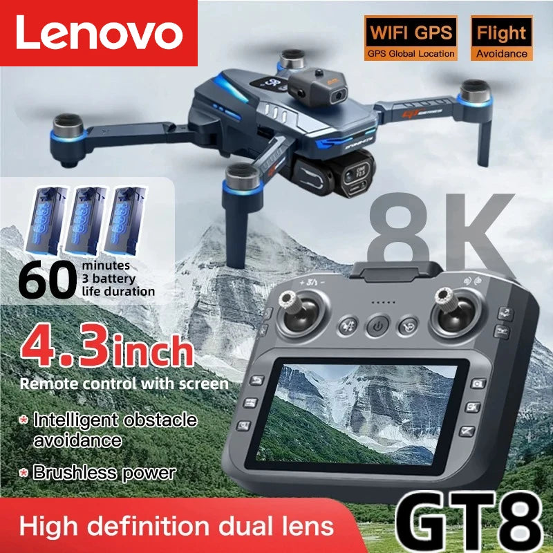 Drone GPS 8K professionnel — double caméra, moteur brushless, maintien d'altitude, quadricoptère pliable RC