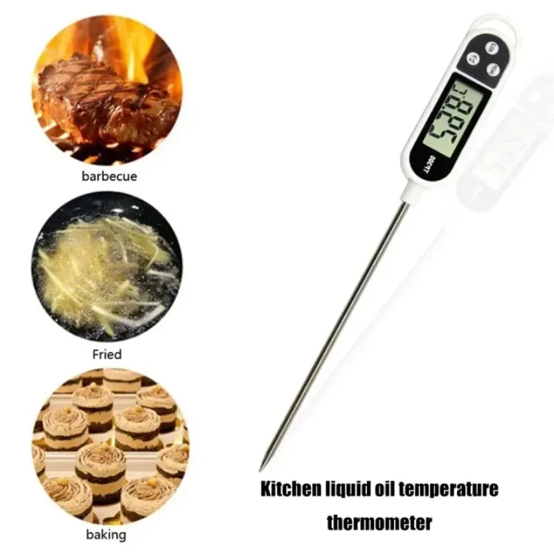 Thermomètre alimentaire numérique — sonde viande, BBQ, four, eau, huile, cuisson, électronique