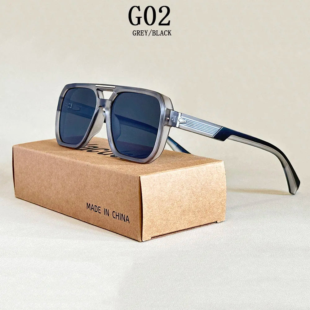 Lunettes de soleil carrées pour hommes — vacances, mode, vintage, femmes, 2025