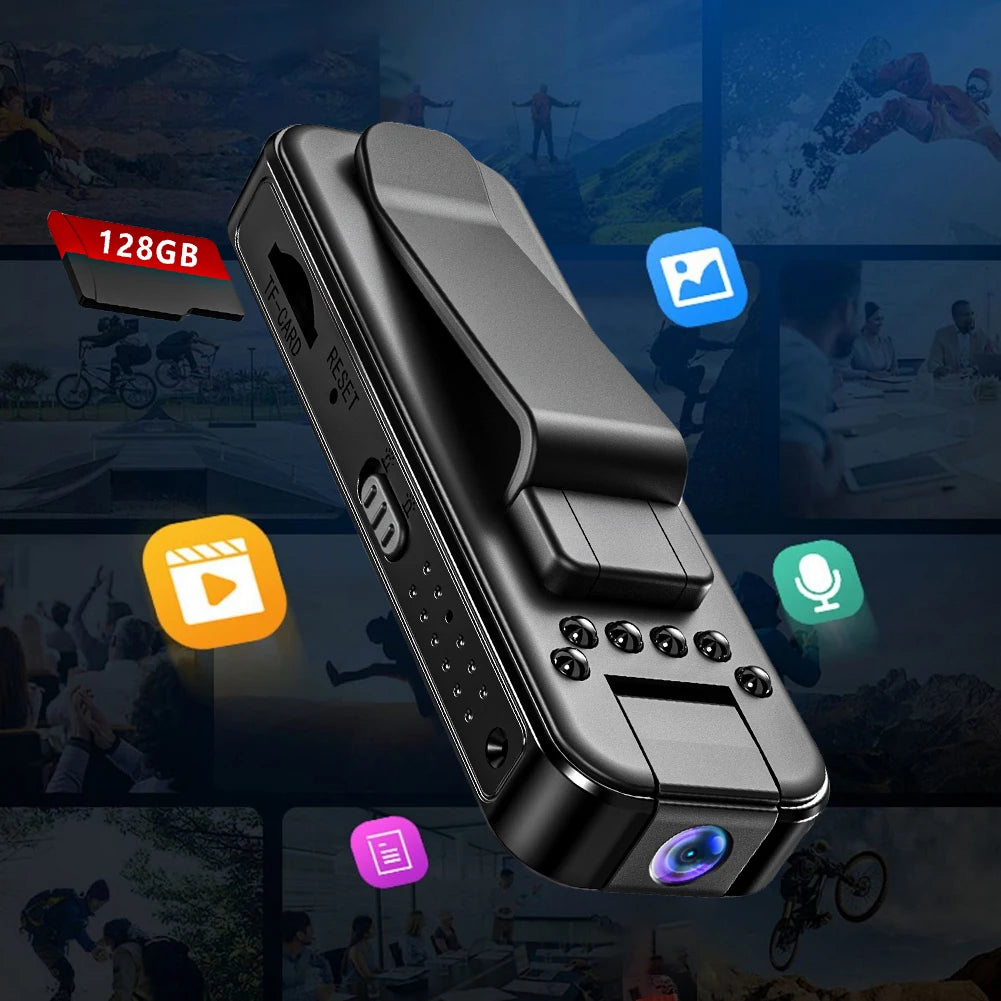 Caméscope Miniature HD 1080P, petit corps de Police, avec Clip arrière, Vision nocturne infrarouge, caméscope de Surveillance vidéo