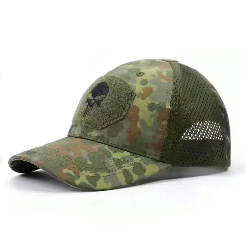 Casquette de Baseball en maille pour hommes et femmes, Camouflage, crâne, réglable, Airsoft, tactique de randonnée en plein air, nouvelle collection été 2024