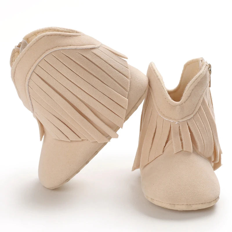 Mocassins Bébé Hiver Franges — Chaussures Douces Unisexe 0–18 mois