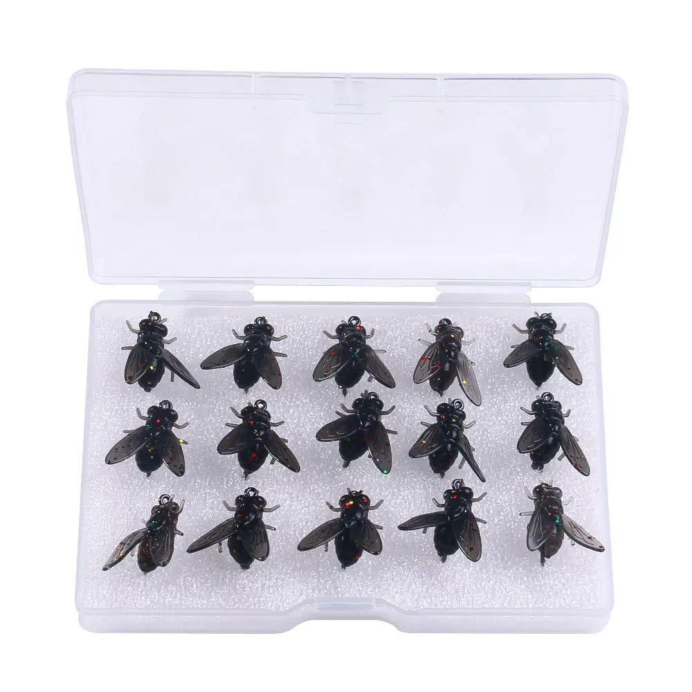 Boîte kit leurre de pêche — appât souple, mouches, insectes, petit poisson, leurres artificiels, brochet, carpe, bar