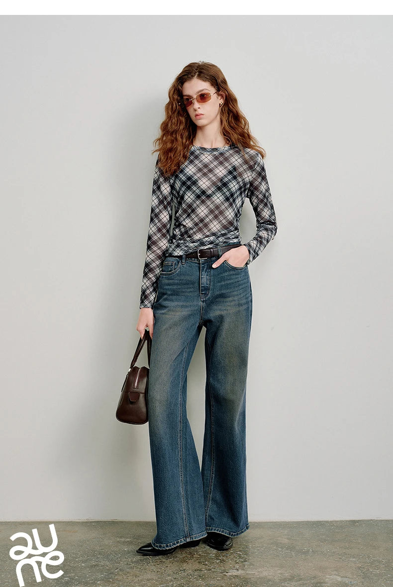 T-shirt femme en maille imprimé 2026 — printemps, taille découpée, Y2K, hauts courts