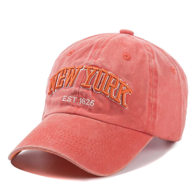 New York Distressed Cotton Cap for Men and Women, Snapback Caps, Baseball Caps, Sun Protection, CasAdvantages, Dad Hat, Outdoor Cap, 2024