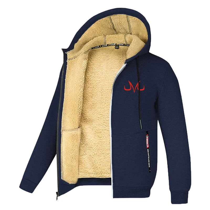 Chaquetas para hombre estampadas con forro polar sherpa, abrigos cálidos de invierno de felpa con bolsillos con cremallera, sudadera con capucha y cremallera, conjuntos para exteriores