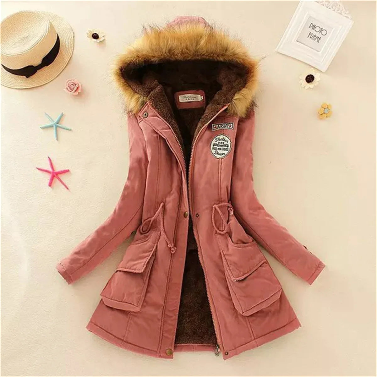 Veste d'hiver à capuche doublée polaire pour femme, manteau chaud rembourré avec cordon de serrage, Parkas coréen décontracté, Streetwear, vêtements d'extérieur bouffants