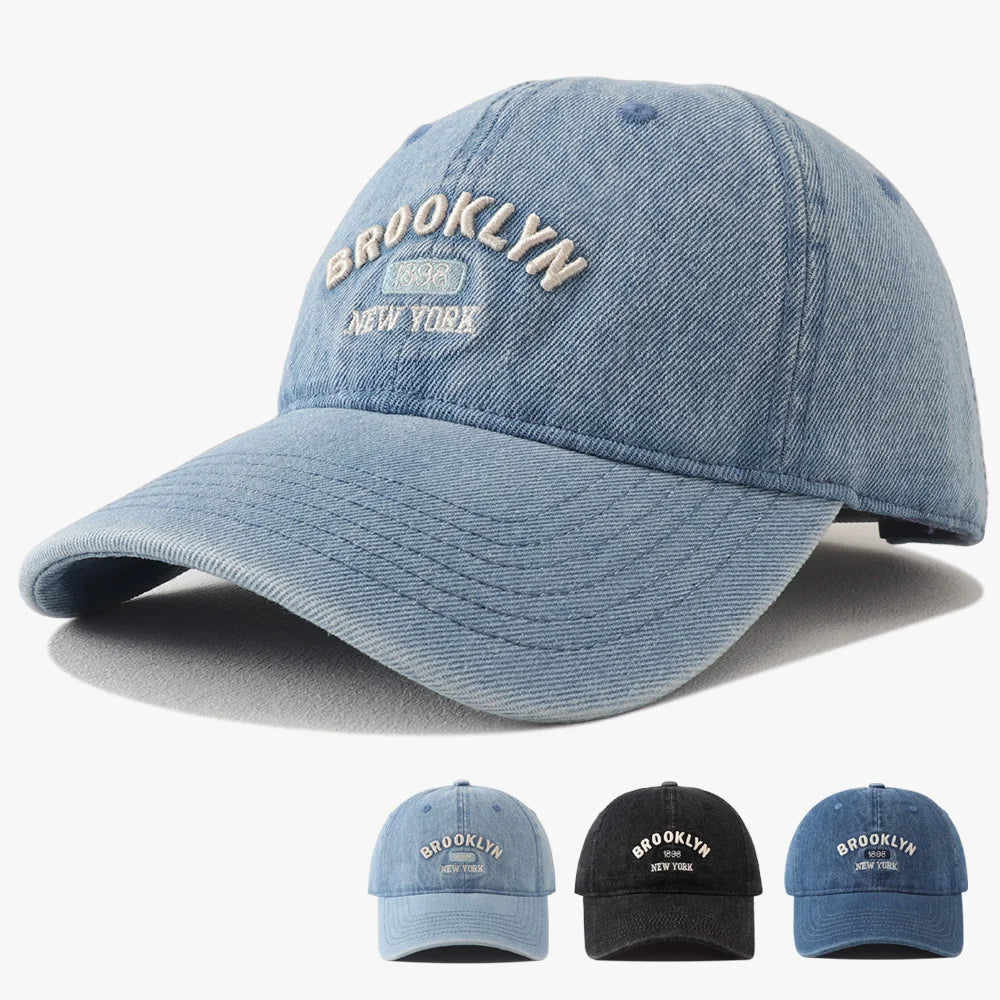 2025 nouveau Vintage Denim visières chapeau mode jean Casquette de Baseball unisexe lettre broderie Hip Hop casquettes de relance Cool Casquette