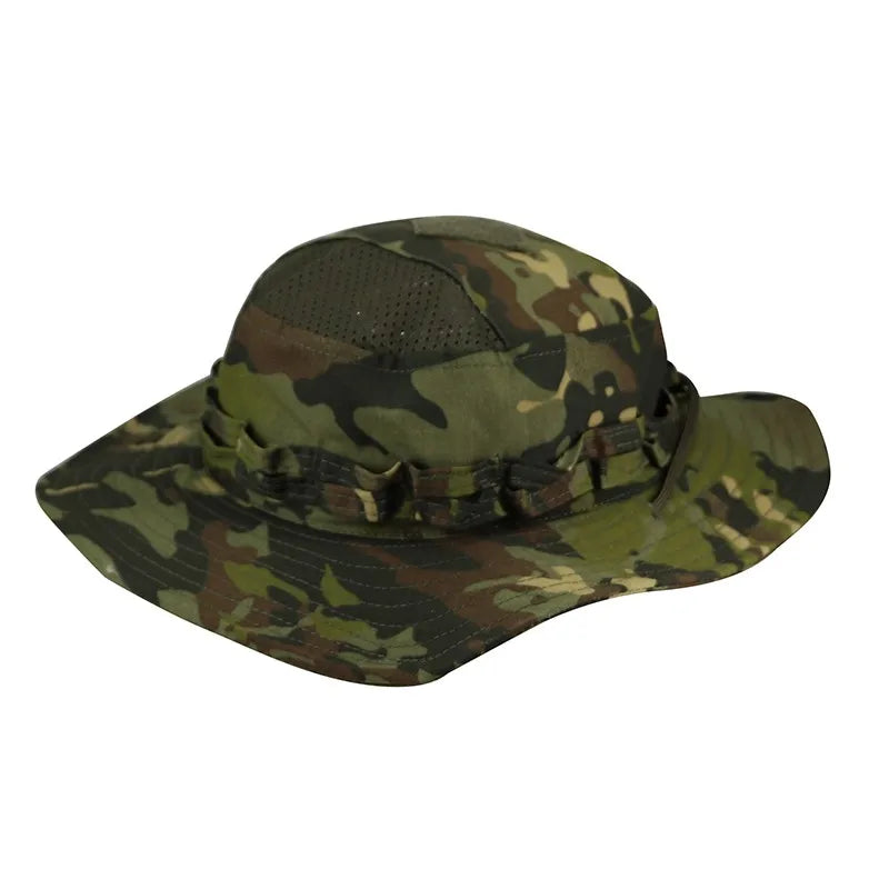 Nouveau 2026 Casquette Bob Camouflage Multicam avec Poche Carrée pour Passionnés de Tactique, Chapeau de Soleil pour Pêche, Randonnée et Activités de Plein Air