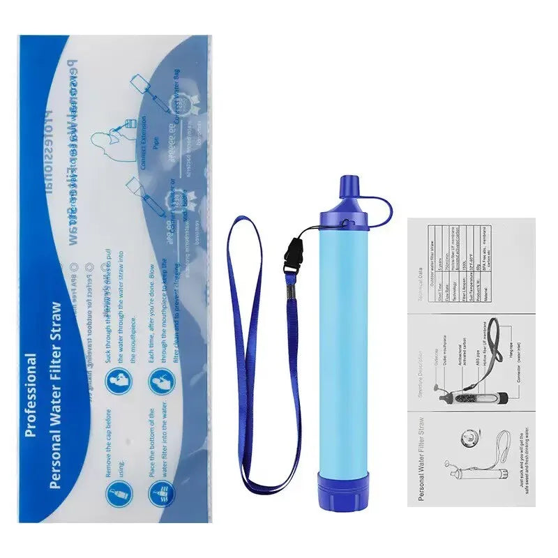 Filtre à eau extérieur 1 pièce, système de Filtration d'eau en paille personnel, purificateur d'eau de survie d'urgence pour Camping randonnée escalade