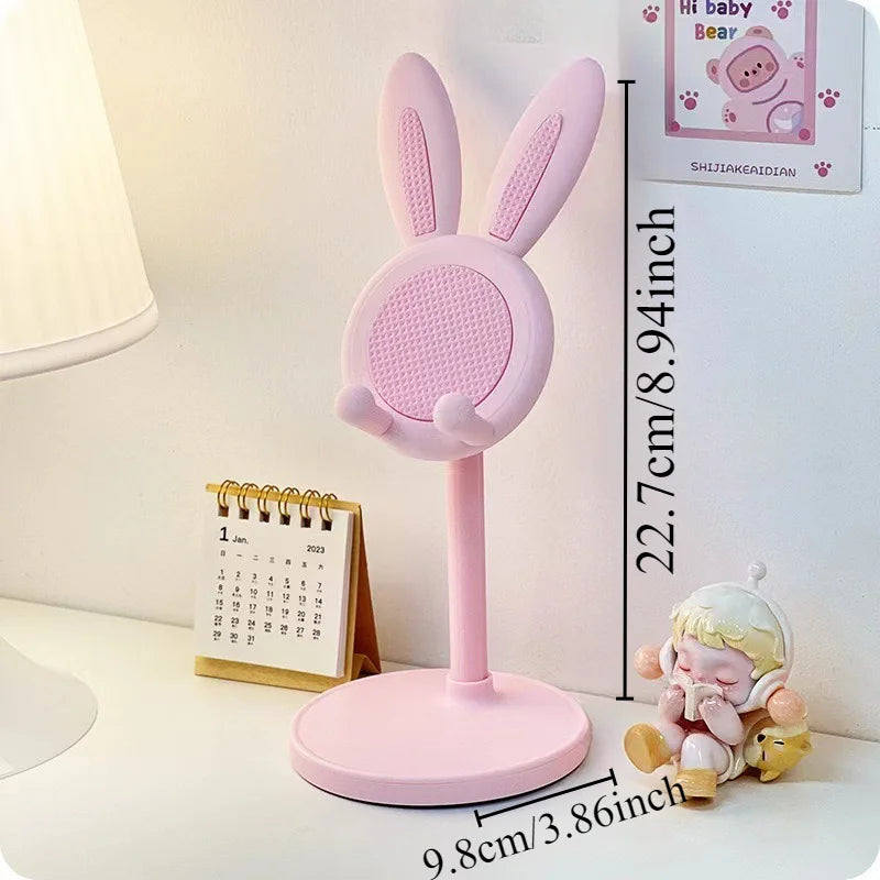 Le support de téléphone portable lapin mignon, peut soulever et ajuster les accessoires de téléphone de bureau, support de téléphone, poignée de téléphone