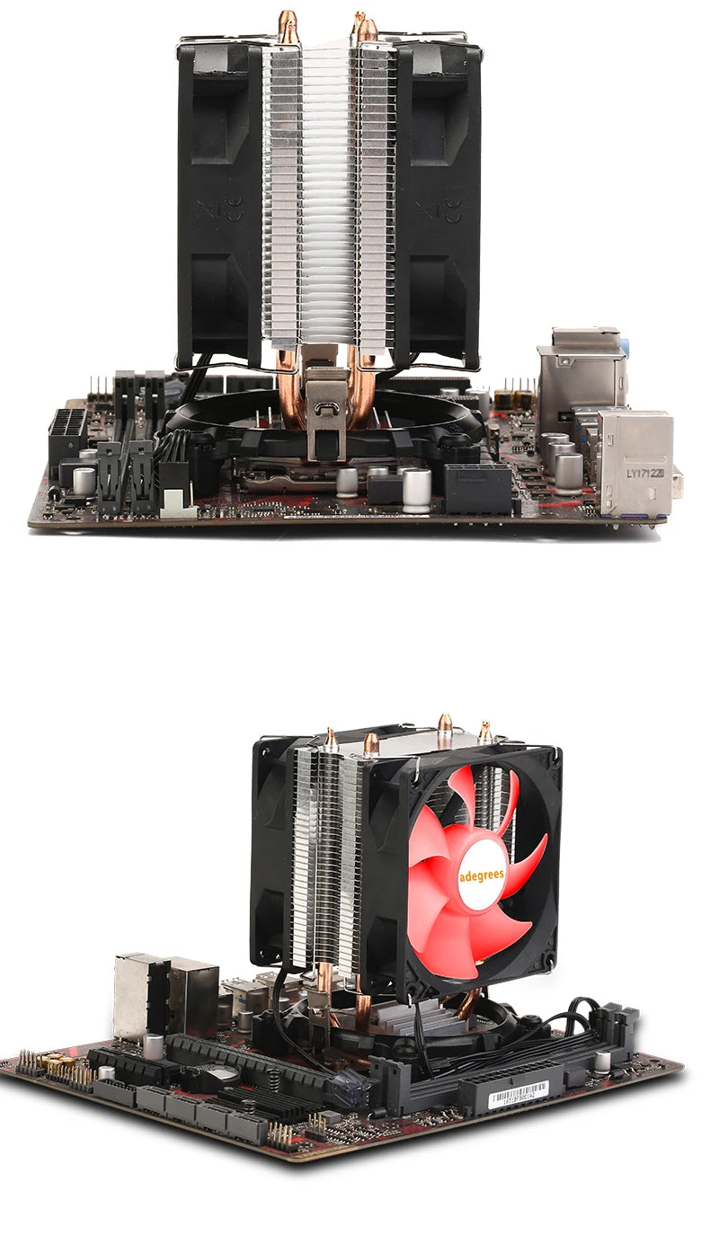Refroidisseur d'air CPU X79 X99 3 broches PWM 4 broches ventilateur de refroidissement de processeur silencieux pour Intel LGA 1151 1155 1200 1700 2011 AMD AM3 AM4 radiateur PC