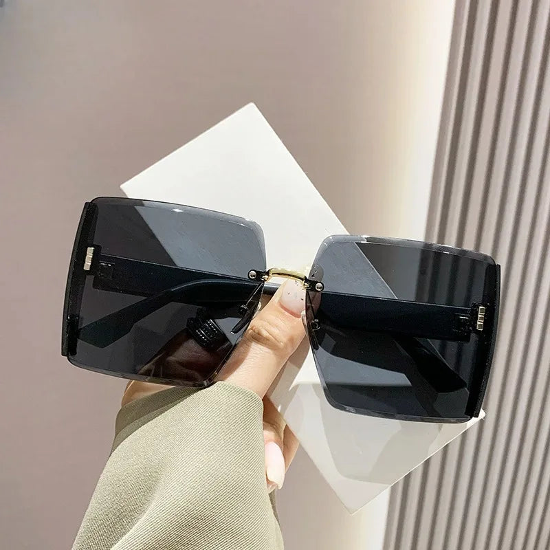 Style coréen classique noir grandes nuances carrées lunettes de soleil pour femmes hommes mode femmes lunettes de soleil avec Protection Uv