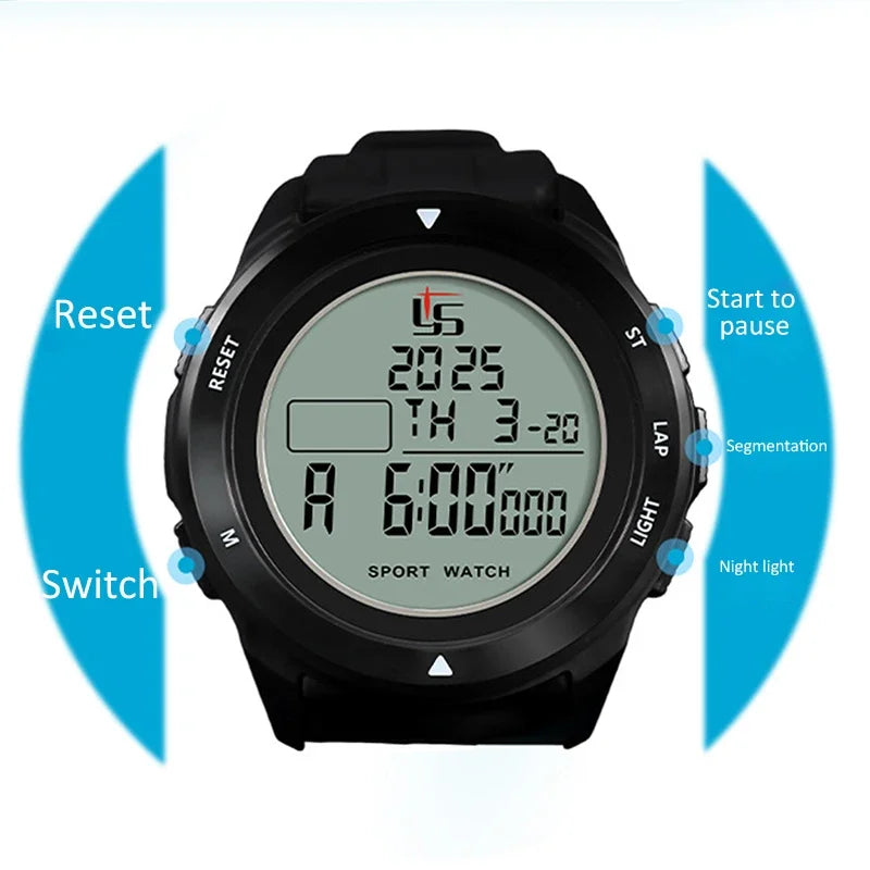Chronomètre Sport Numérique Arbitre Football — LCD Rétro-éclairé, 100 Mémoires, Bracelet Silicone