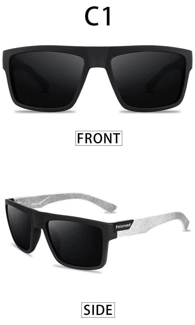 Lunettes de soleil polarisées pour hommes — carrées, vintage, conduite, escalade, sport, cadeau Noël