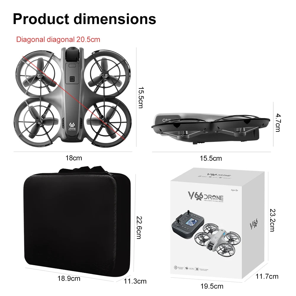 Mini drone 4K — double caméra 8K, évitement intelligent d'obstacles, quadricoptère brushless, jouet RC enfants