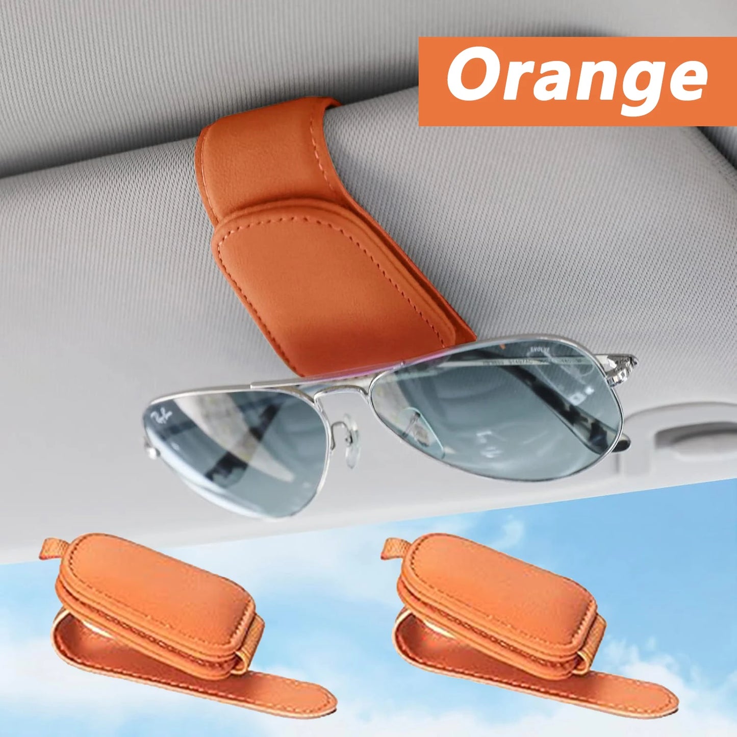 Le support de lunettes de soleil convient aux pare-soleil de voiture, Clip de lunettes de soleil en cuir magnétique et Clip de b
