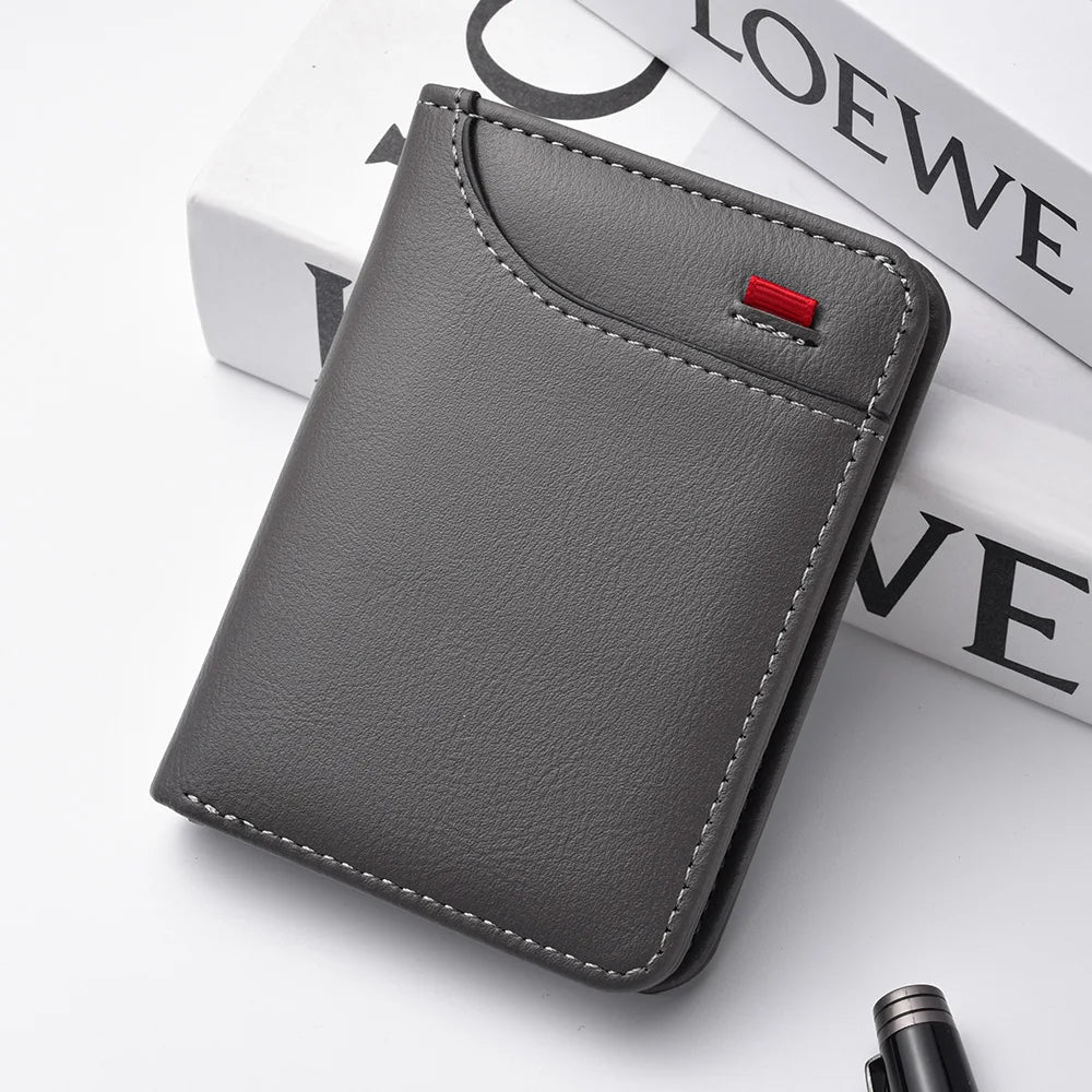 Mini portefeuille Ultra-fin en cuir PU souple pour hommes, 1 pièce, porte-cartes de crédit, court et Vertical, de haute qualité