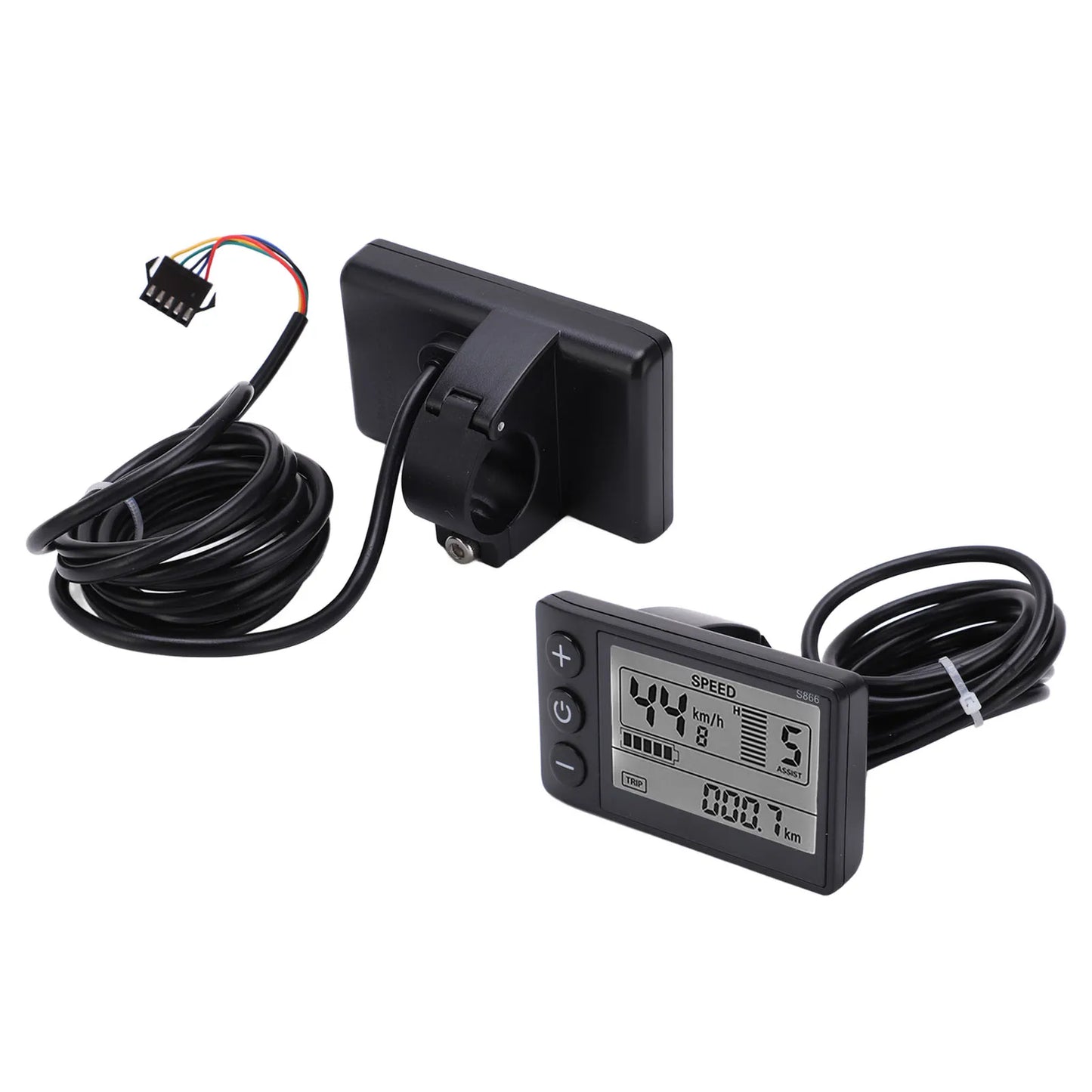 Panel de control de pantalla LCD para patinete eléctrico con enchufe, medidor de pantalla LCD para bicicleta eléctrica, nuevo, S866, 24V, 36V, 48V