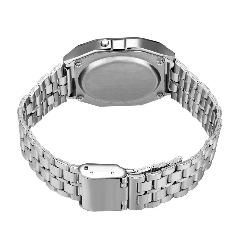Montre Bracelet Acier LED Numérique Sport — Multifonction Électronique Homme Femme