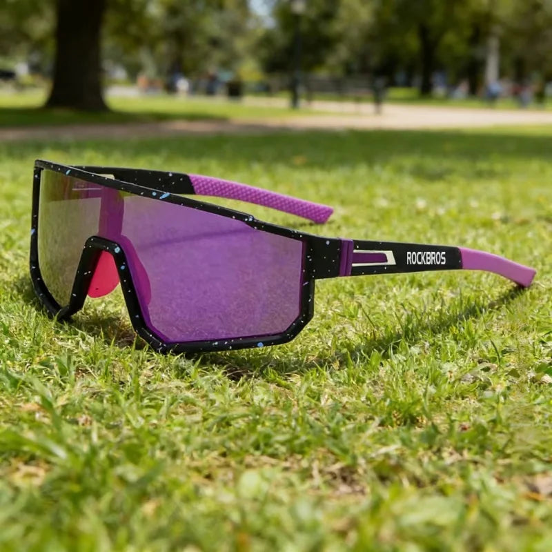Lunettes de cyclisme surdimensionnées coupe-vent colorées — sport extérieur, homme