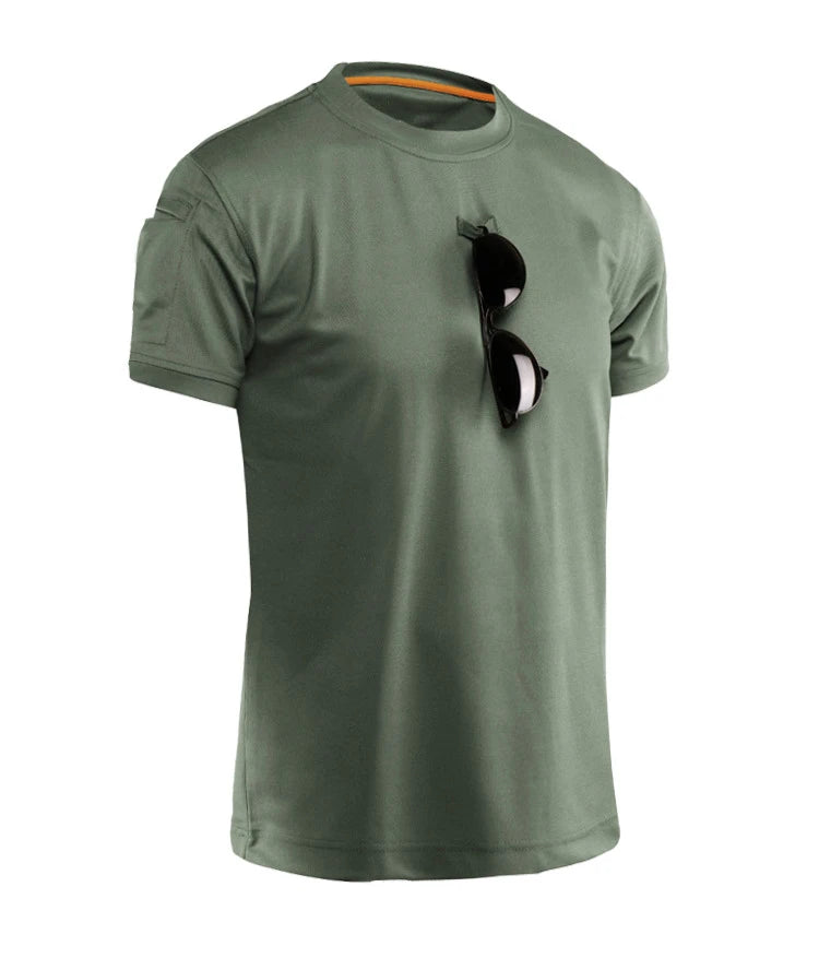 T-Shirt d'été à col rond pour hommes, séchage rapide, respirant, tactique, Camping, Trekking, randonnée, escalade, Sport à séchage rapide