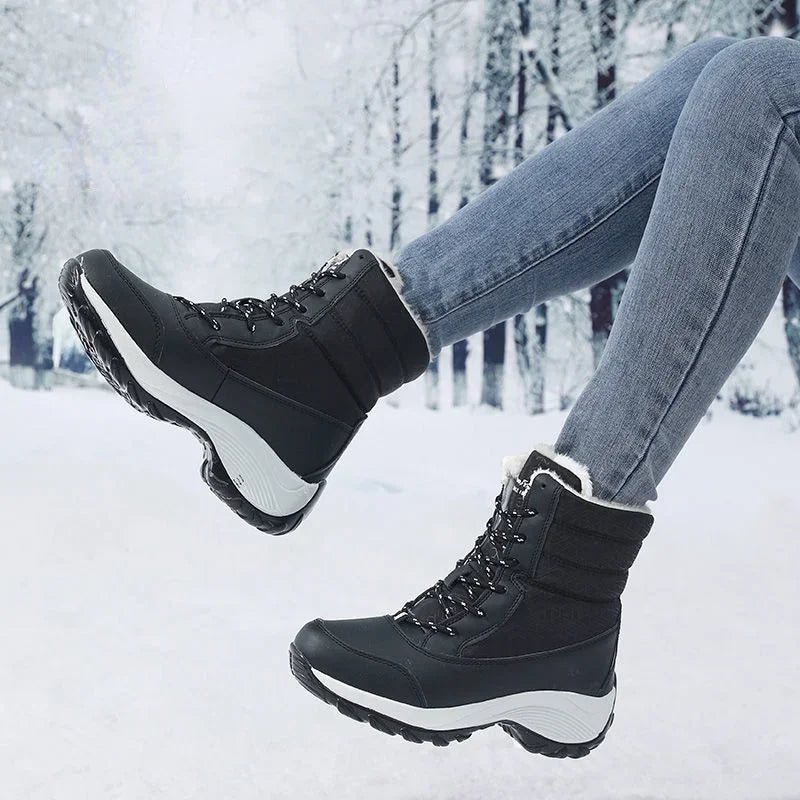 Bottes de Neige Femme à Plateforme Fourrées — Semelle Compensée Imperméable