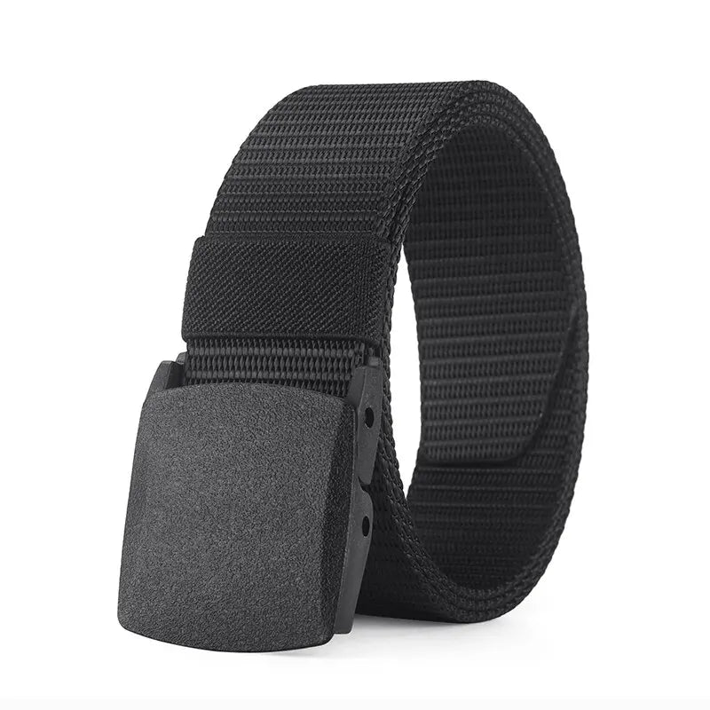 Casual Canvas Belt for Men and Women, Non-Metallic Nylon Training Belt with Trousers, Sports, Outdoor, Jeans