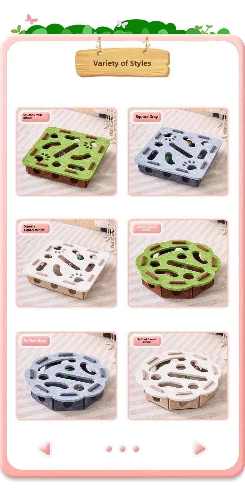 Jouet de Puzzle en feutre pour chat, boîte de Puzzle, jouet d'exercice avec balle, sport d'intérieur, divertissement, chasse, jouets pour chats d'intérieur