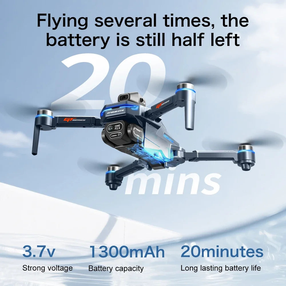 Drone GPS 8K professionnel — double caméra, moteur brushless, maintien d'altitude, quadricoptère pliable RC
