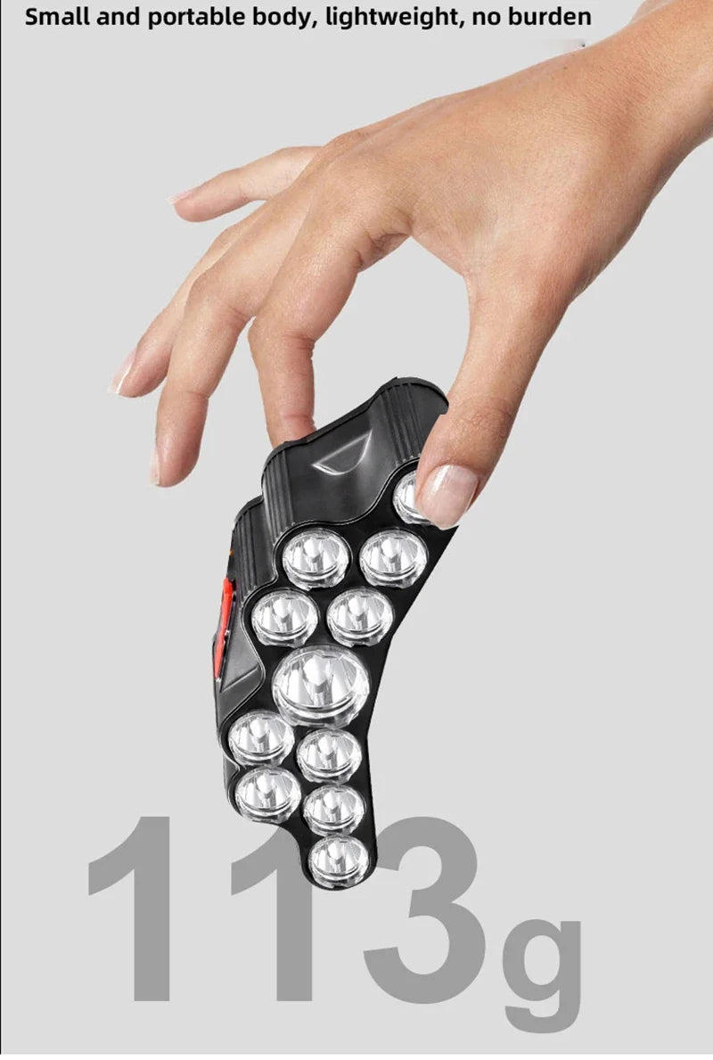 Lampe frontale puissante à 5/11 LED, batterie 18650 intégrée, Rechargeable par USB, lanterne pour Camping en plein air, pêche