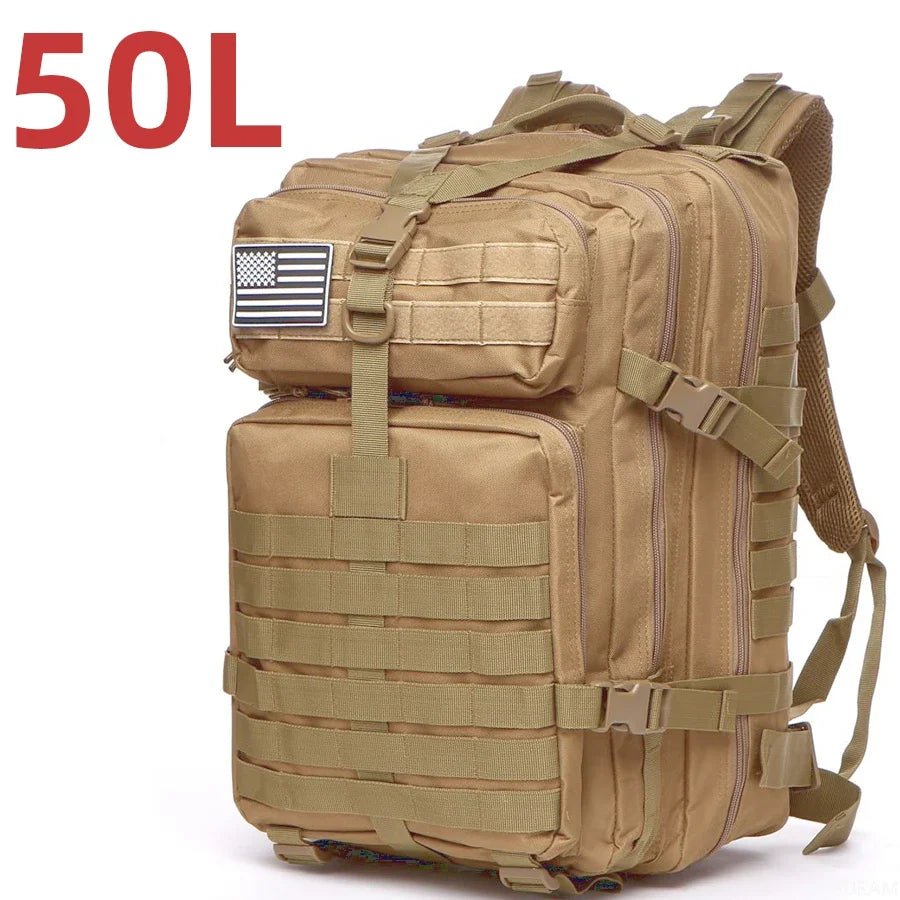 25L/50L robuste en Nylon imperméable à l'eau tactique sport Trekking pêche chasse Camping randonnée sac à dos sacs à dos en plein air