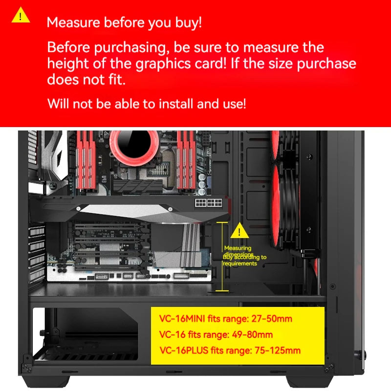 TEUCER VC-16 foulant Carte GPU Titulaire Vertical Télescopique Rotatif Stand Magnétique invite ket Vidéo Porte-Carte