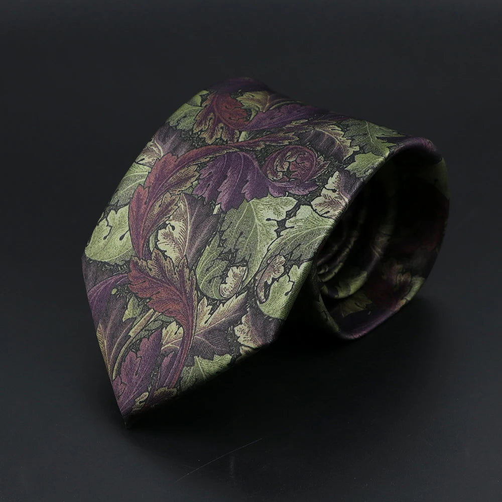 Cravates Vintage à Imprimé Numérique pour Homme, Motif Floral, artificiel an, Forêt, Doux, Rétro, pour ixDécontractée, Accessoire, 8cm
