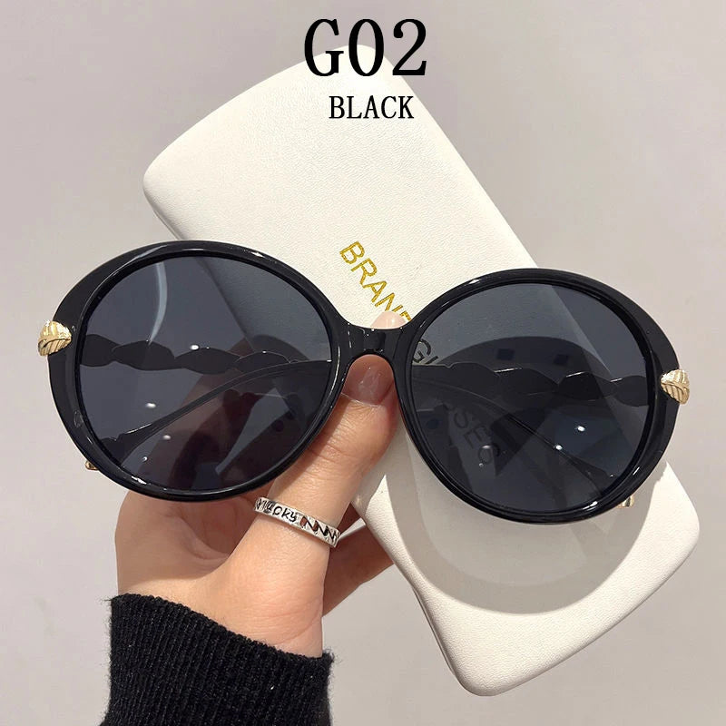 Lunettes de soleil polarisées femme — dégradé, lentille ronde, carré, luxe (v2)
