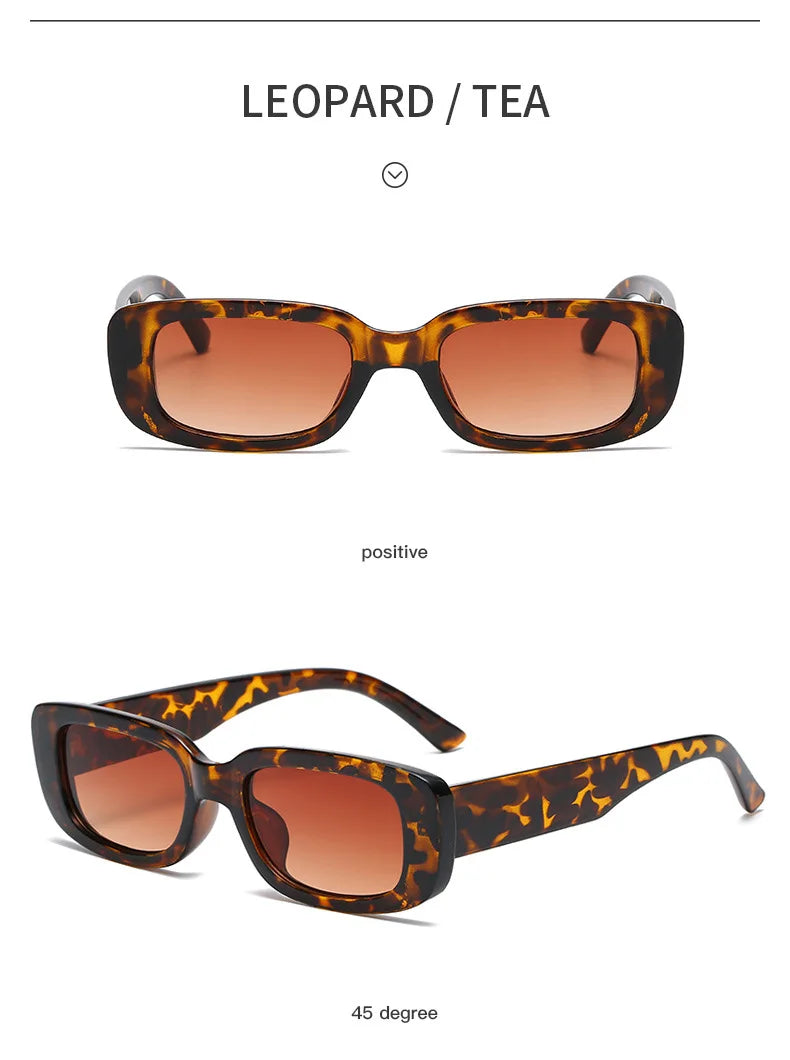 Lunettes de soleil carrées rétro vintage — petites, rectangulaires, voyage, femme
