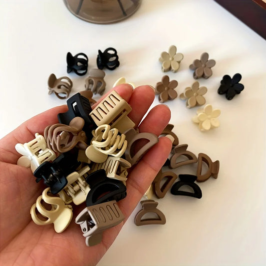 Paquete de 5/10/20/30 mini pinzas para el pelo de color beige surtidas, bonitos accesorios para niñas - Perfectas para el uso diario, ocasiones especiales o regalos de viaje