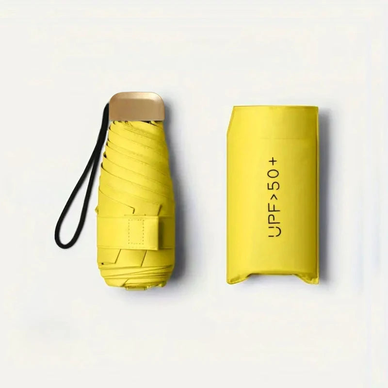 Ultra-Light UV Protection Umbrella – Compact and Foldable Design with Stainless Steel Handle for Sun and Rain, Durable 190T Canopy