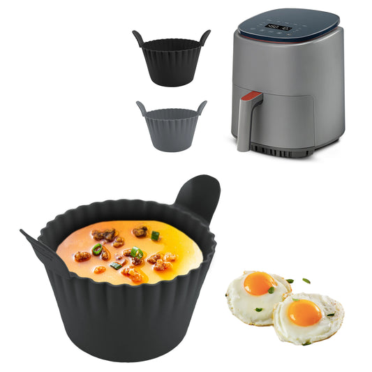 Freidora de aire apta para lavavajillas, moldes de silicona para huevos, tazas de silicona para cocinar huevos, tazas reutilizables para hornear huevos y pasteles, moldes de silicona para muffins seguros