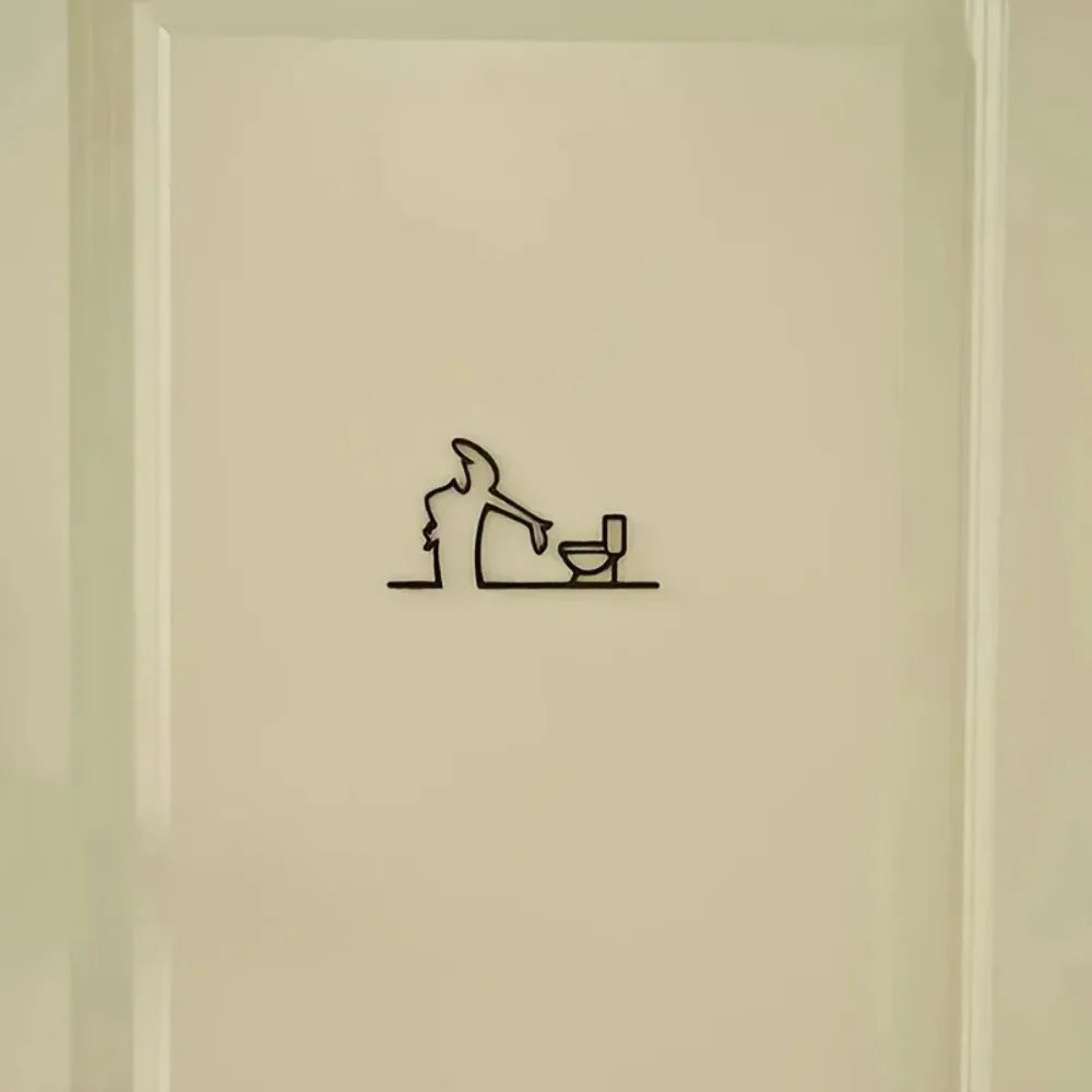 Modern bathroom wall decor, black frame, high quality, with holes, easy to install