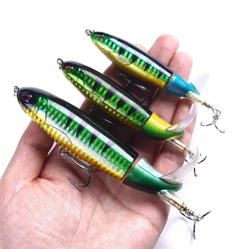 Ensemble de leurres de pêche Popper Topwater, Wobblers rotatifs artificiels, matériel de queue, appâts durs, accessoires de pêche, 5 pièces, 10 pièces