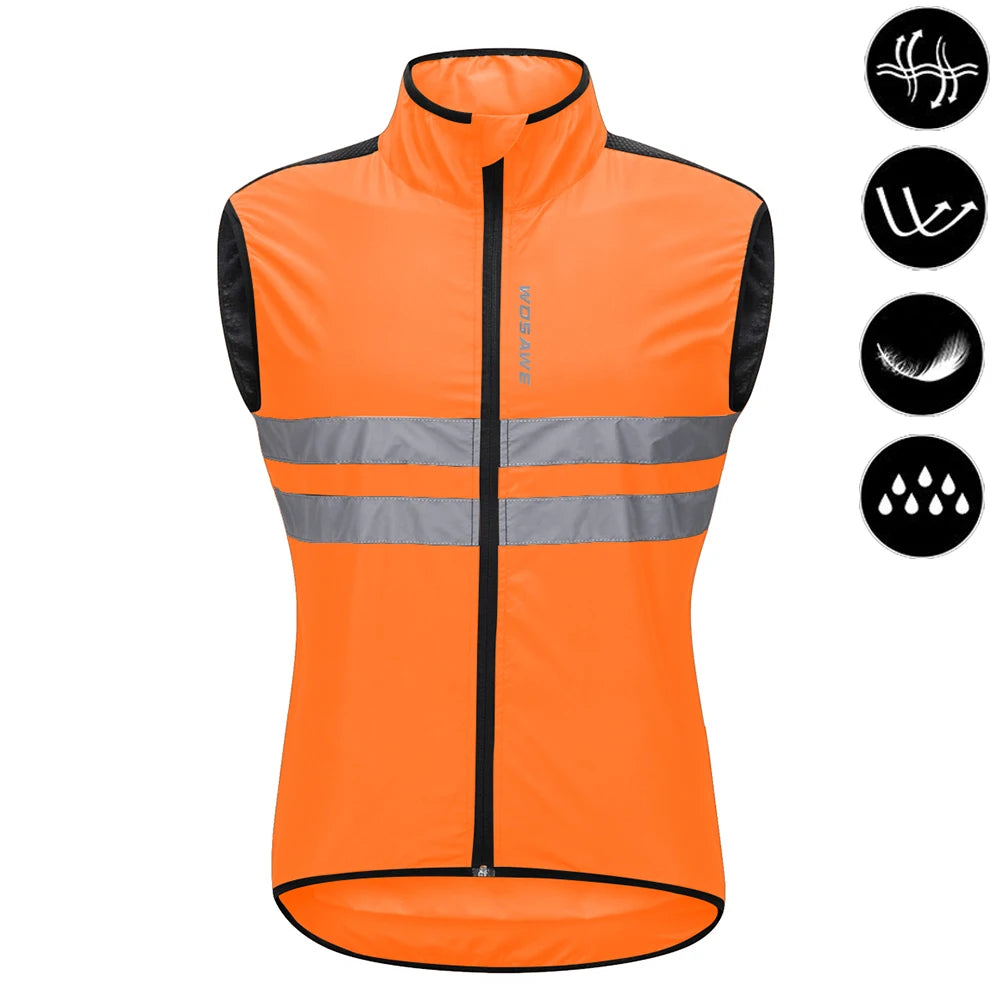 Gilets de cyclisme nuit sécurité pour hommes — sans manches, sport, VTT, vêtements vélo route