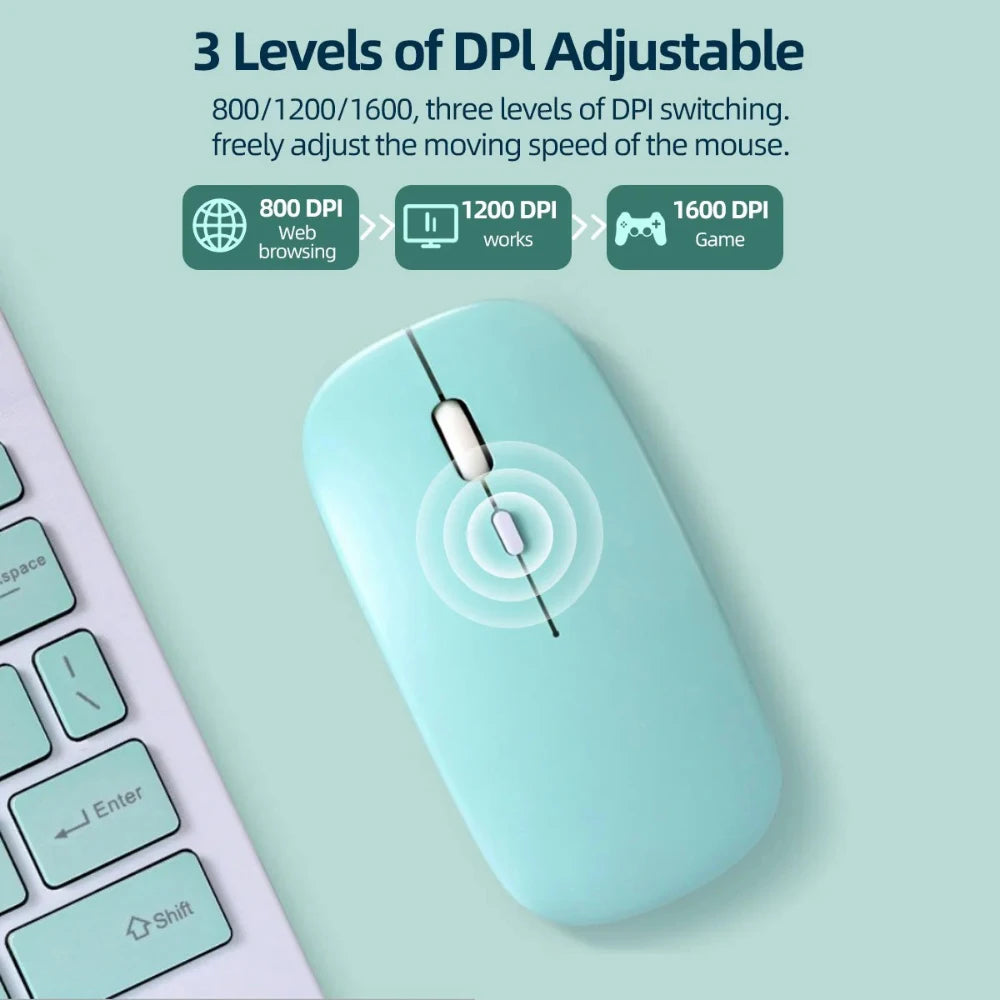Souris Sans Fil Bluetooth Silencieuse — Gaming, Portable, PC, Tablette, Multi-Appareils